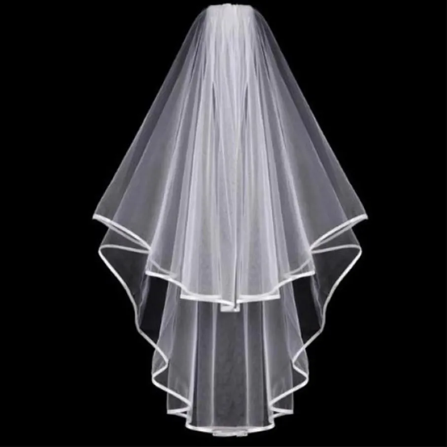 Veaux de mariée en tulle crinket hem de mariage voile courte accessoires de tête de marille mantille avec peigne 291