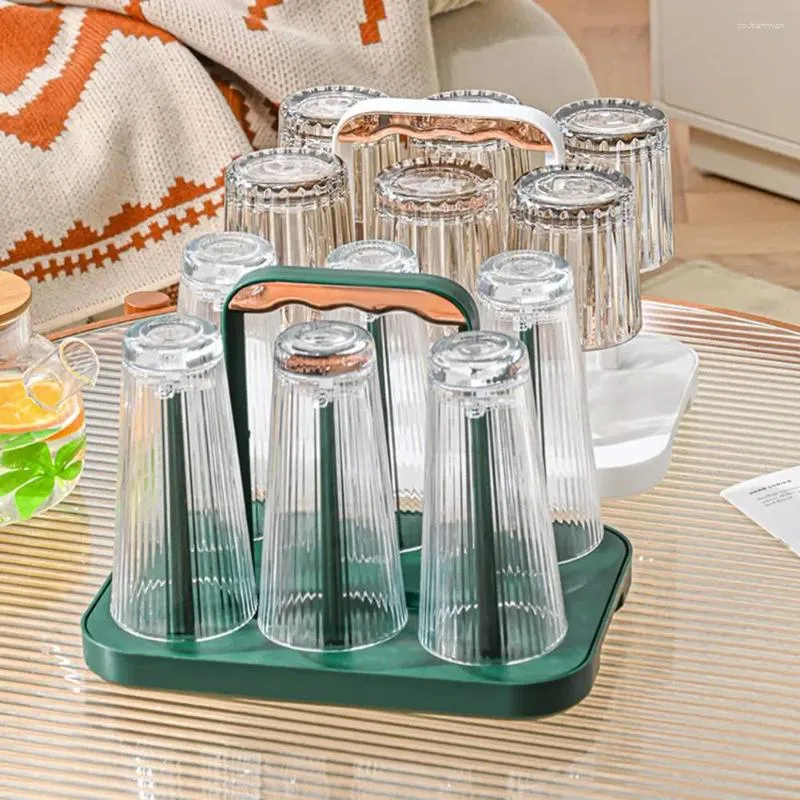 Kitchen Storage Useful Cup Holder Plastic Drain Space-saving Quick Drying Rack Non-Slip Bottom Mug