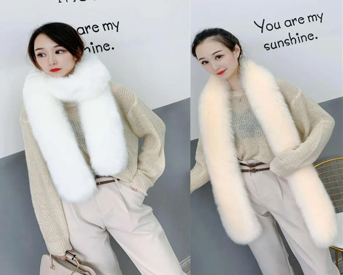 Show Style Super Long Long Fost Fox Fur Warm Shawl Plush Neck Women039S Twlar1970576