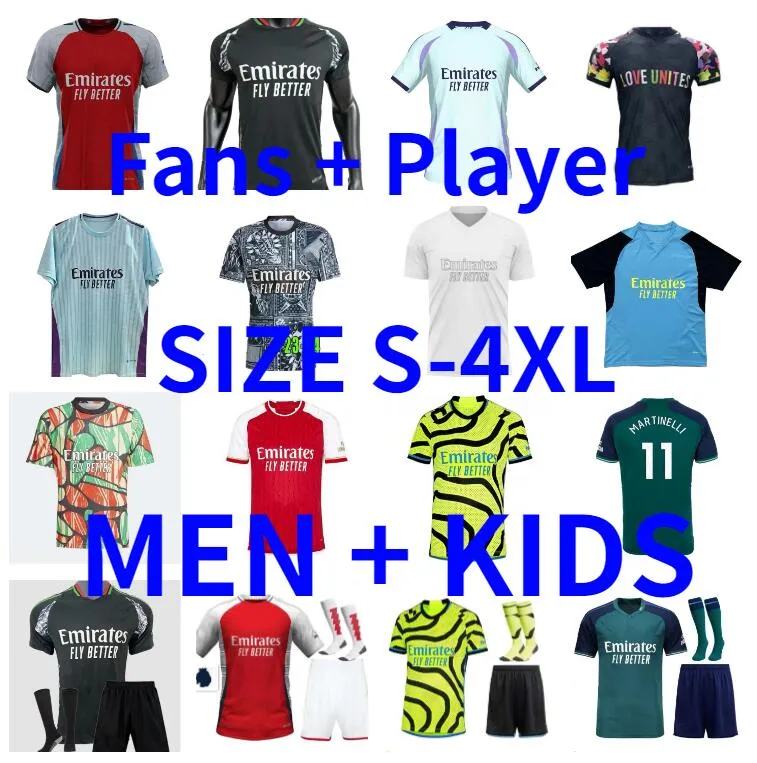 Xxxl 4xl 23 24 25 Smith Rowe Saka Soccer Jerseys 2024 2025 Player Version Martinelli Football Shirt Odegaard G.Jesus Saliba Rice Havertz J.TIBER Men Kid Kit Kit