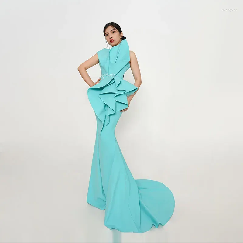 Party Dresses Baisha ärmlös aftonklänning 3D Design Backless Mermaid Gown for Women Gala Prom Special Eccesions H1188