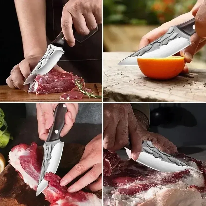 Coltello da cucina coltellino coltello tagliente tagliente costolette di agnello e coltello forgiato fatto a mano di manzo coltello da chef in acciaio inossidabile