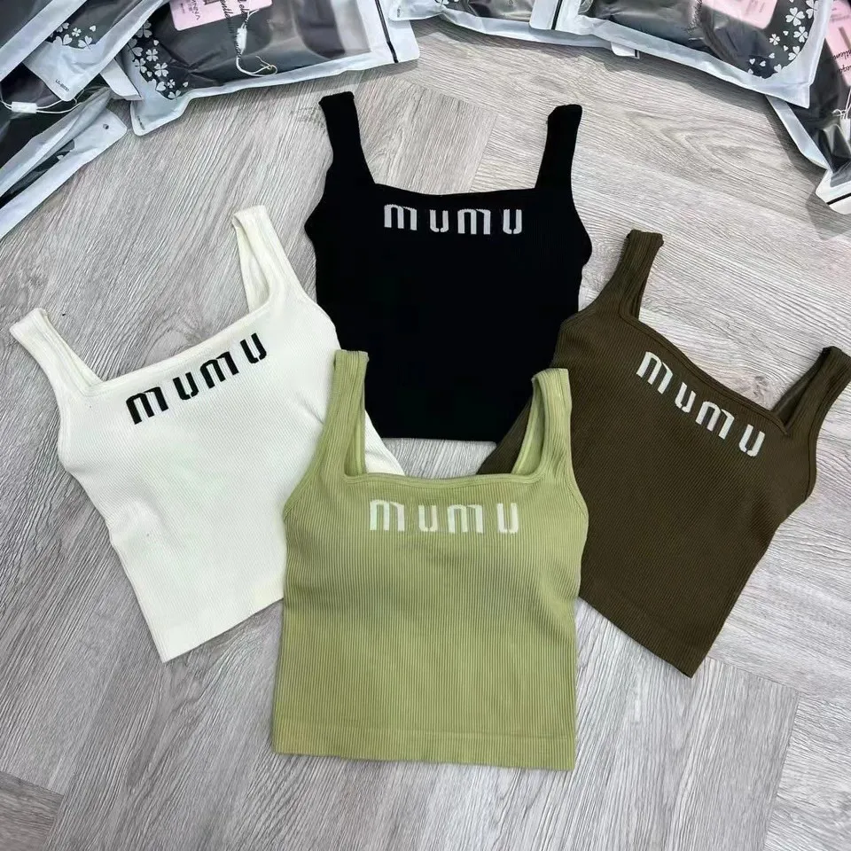 Womens tanks top designer tank top luxury vest sleeveless camis pure cotton fashionable knitted camisole tees spring summer