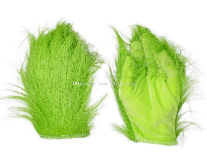 Grinch Gloves Geek ukradł Boże Narodzenie Cosplay Props Halloween karnawałowe akcesoria Bożego Narodzenia Nowy Rok Prezenty 8351189