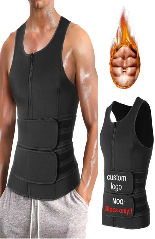 MAN Body Shaper Sauna Vest Taille Trainer Dubbele riem zweet shirt korset tops buik slanke shapewear vet brandwond fitness top6880839