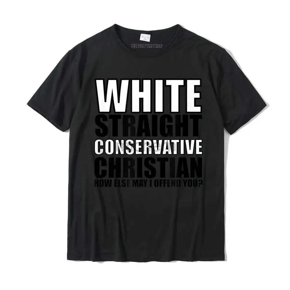 Męskie koszulki Białe konserwatywne chrześcijańskie ofensywne śmieszne koszulę na koszulce nowe bawełniane męskie projekt D240509