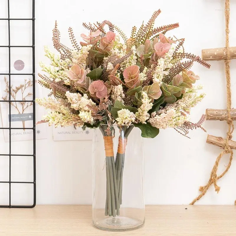 Fleurs décoratives artificielle bubble graminée fleur en plastique naturel lettre de main bouquet décoration maison jardin arrangement de mariage nuptial faux