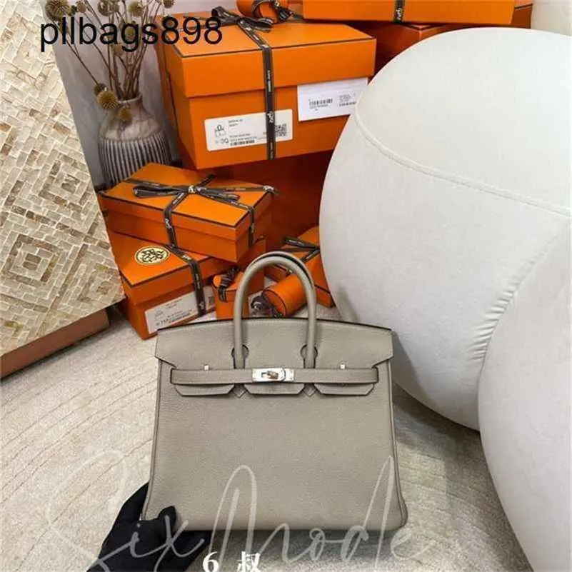 Cowhide Handbag Brkns Genuine Leather Grey Uncle Wax SewingD26254TX