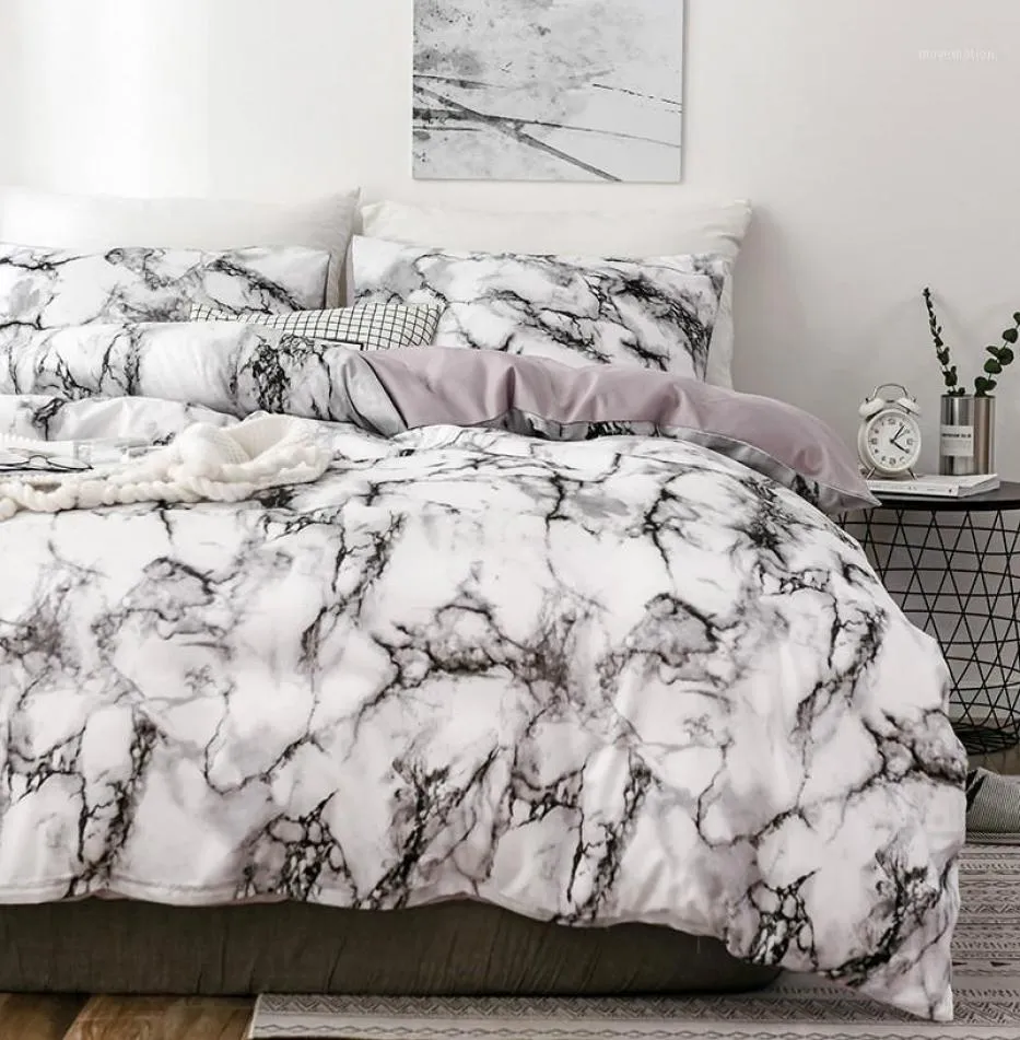 Marmore 3D Pattern Designer Cedmings and Bed Sets Twin Double Queen Quilt Quilt Tampa de edredom Beding Beding Conjunto de luxo BeddingOutlet18000747