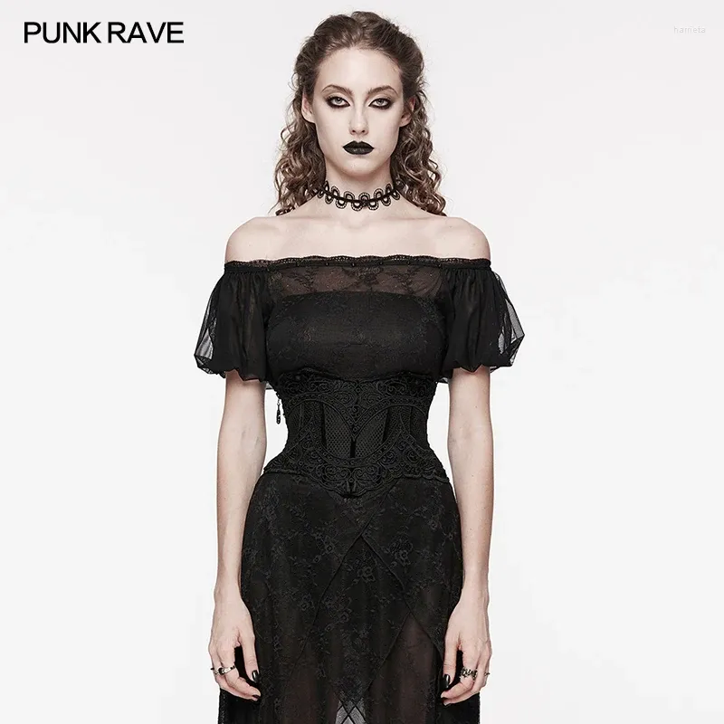 Riemen punk rave dames gotische holle mesh kanten stickers corset fluweel lint in de achterclub accessoires brede taille voor vrouwen