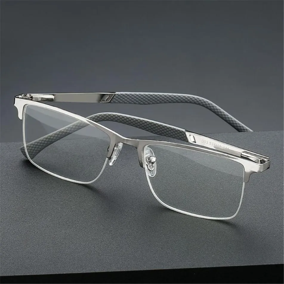 Zonnebrillen Business Leesglazen Fashion Men's Anti Blue Light Metal Half Frame Glare oog Strain UV Computer-bril 1 0- 4 3114