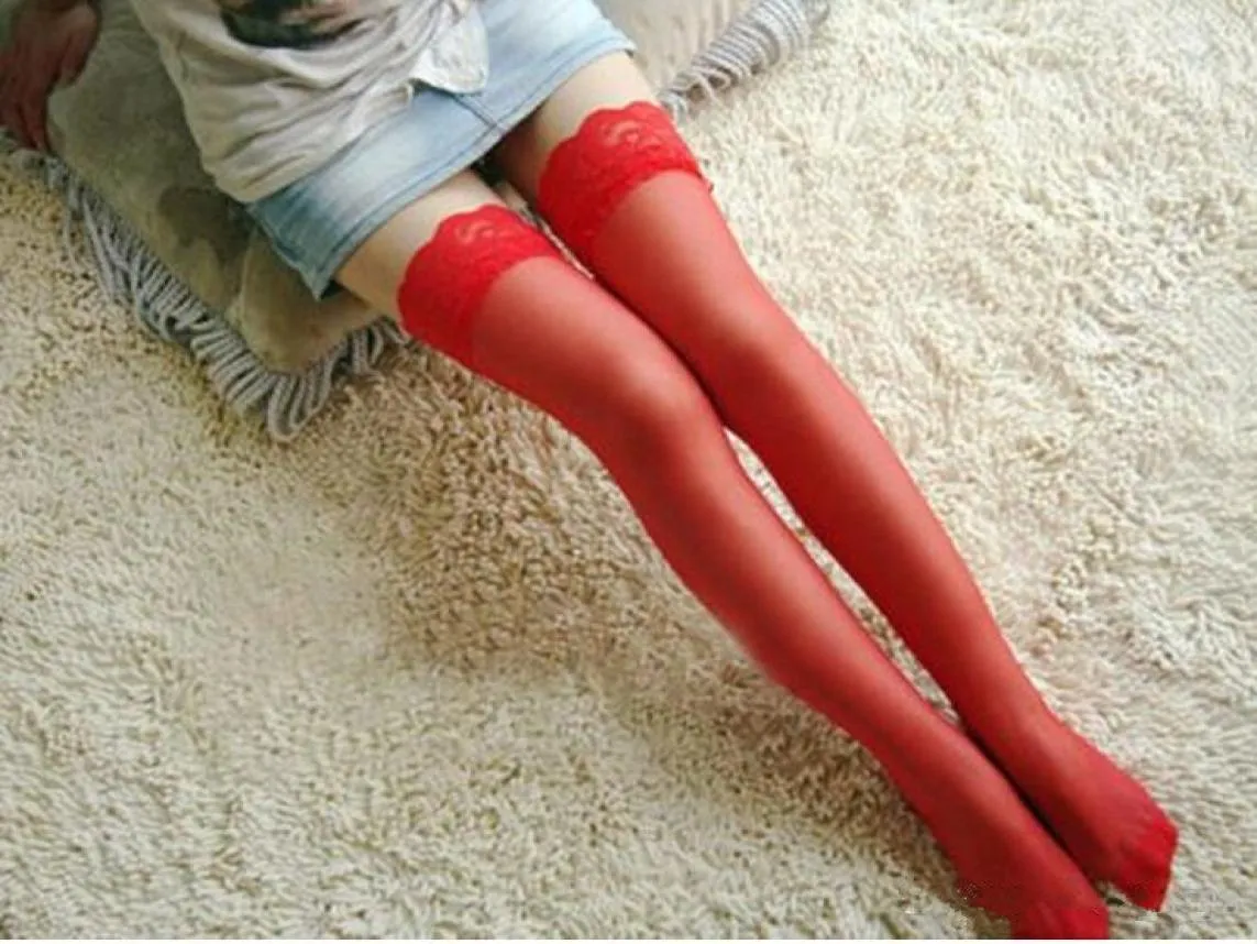 10 Pecllot Sexy Lace Suspender meias de verão garotas longas meias sobre meias de seda de seda de joelho