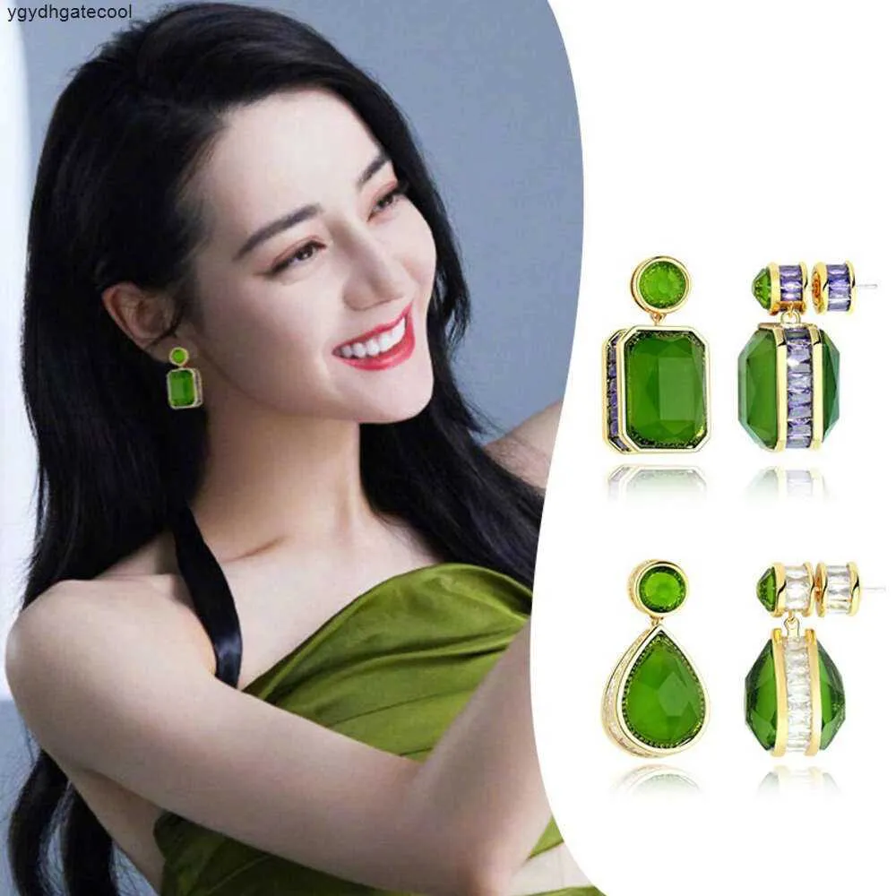 SHI JIAS High-end Green Celebrity Style Light Luxury Pure Brincos de prata nova tendência em {categoria}