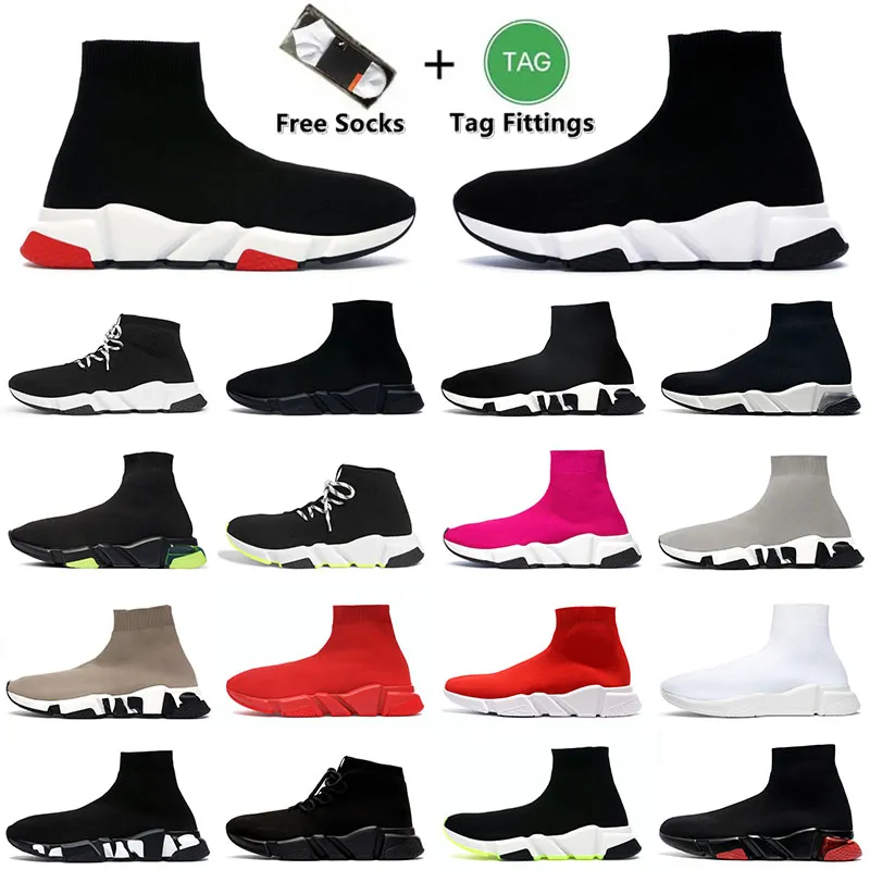 AAA wysokiej jakości designerskie buty Socki Buty do biegania platforma męska kobieta błyszcząca dzianina Trener Trainer Runner Treaker Lace-Up Sock But Master Emed Sneakers Chaussure Speeds
