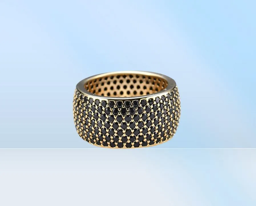 WHOLECOPPER MIRCO PAVE BLACK CZ STONE HIP HOP ANEL Todos os anéis de pedra CZ Iced R0011409455