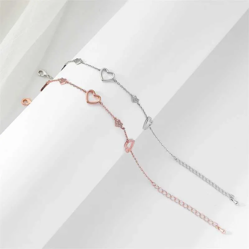 Wedding Bracelets Luxury Adjustable Heart Zircon Bracelets For Women Sparkling Silver Color Crystal Chain On Hand Fashion Wedding Jewelry Gift