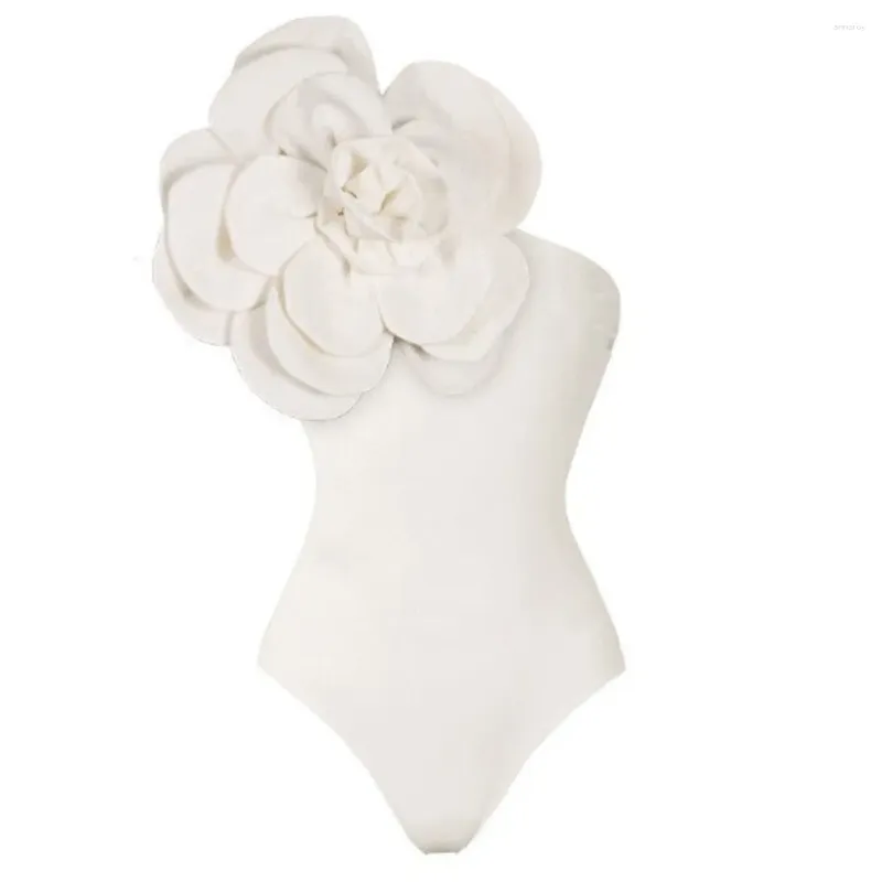 Swimwwear féminin Solid White 2024 Swimsuit One-Piece Femmes Vintage Ruffle V Cabin Cabinet Up Bikinis Bath Bath Bath Suid Robe