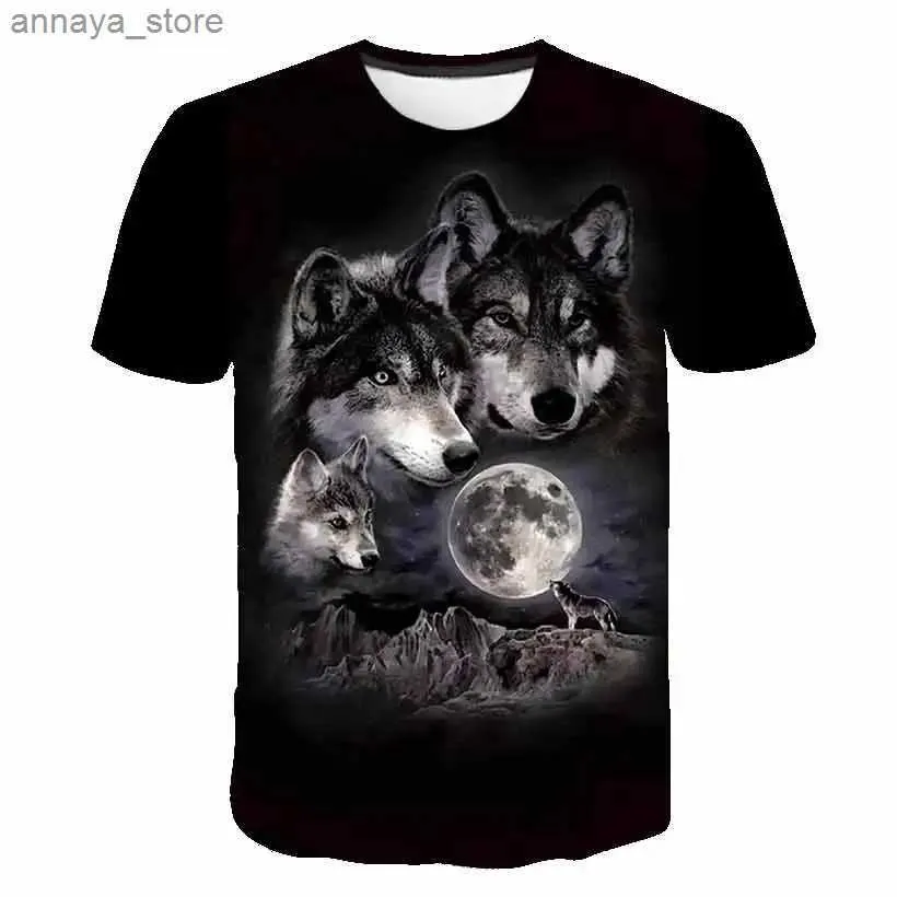 T-shirts wolf t-shirt cartoon décontracté bébé garçon fille enfant chant à manches courtes pour enfants à manches