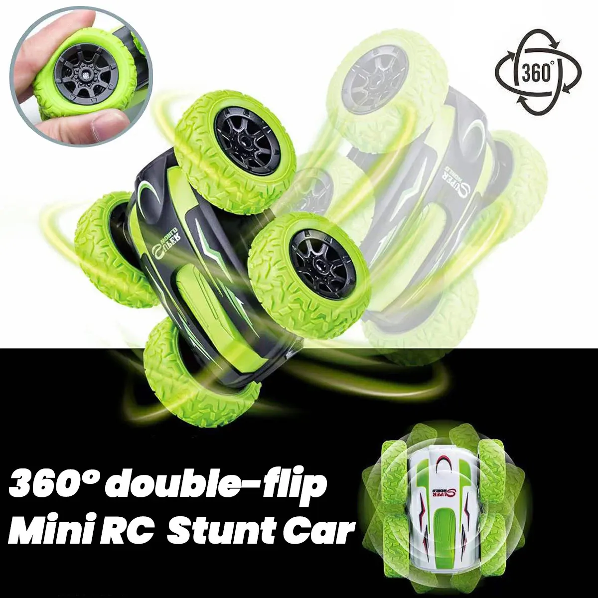 Mini rc cassette télécommande de dérive de dérive à double face flip 360 degrés à grande vitesse Racing Childrens Toys for Boys 240509