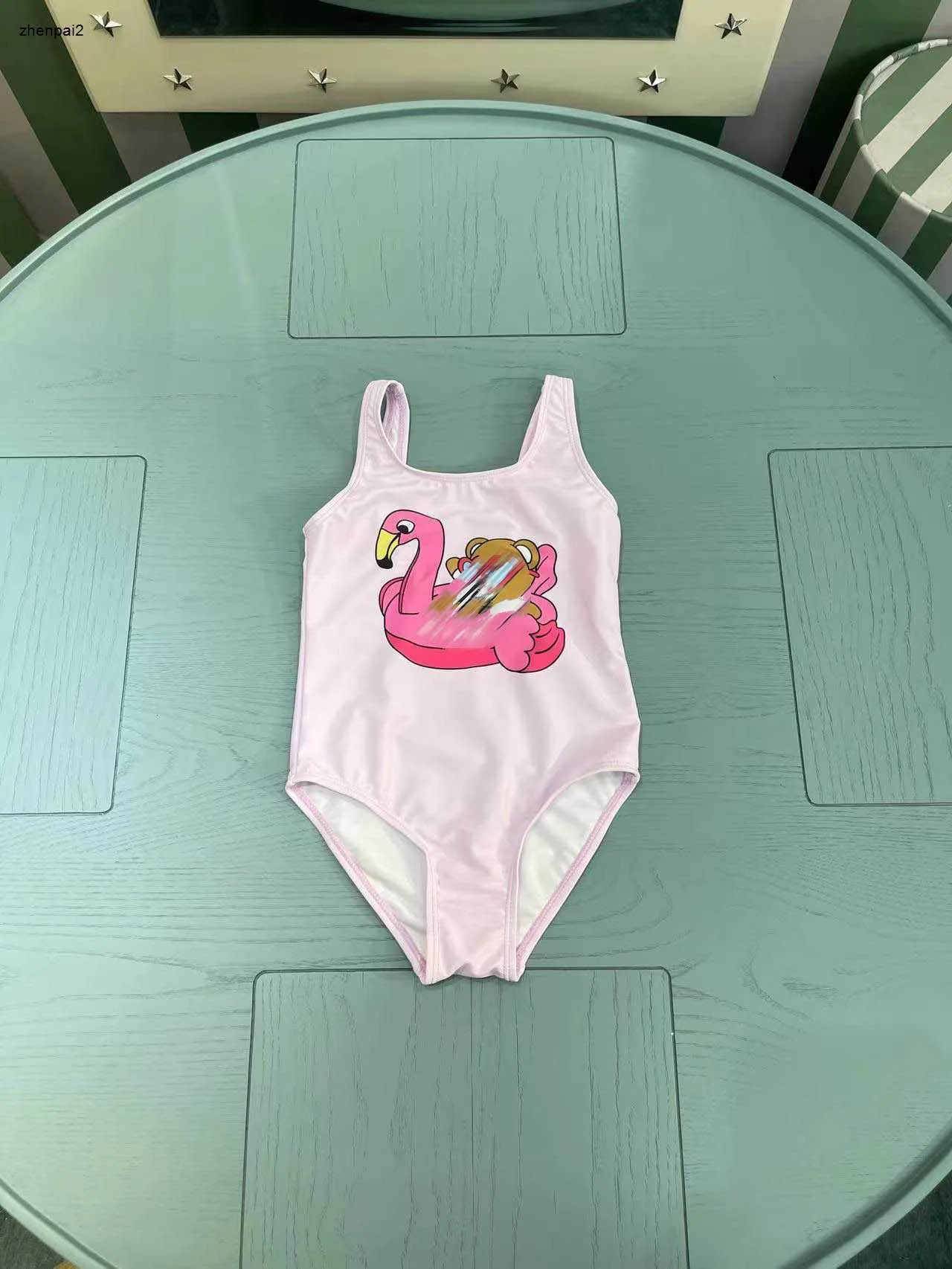 Luxury kids one-pieces Swimsuit lovely pink girls swimwear size 80-150 CM Summer child Beach Bikinis Designer Children Swimwears 24May