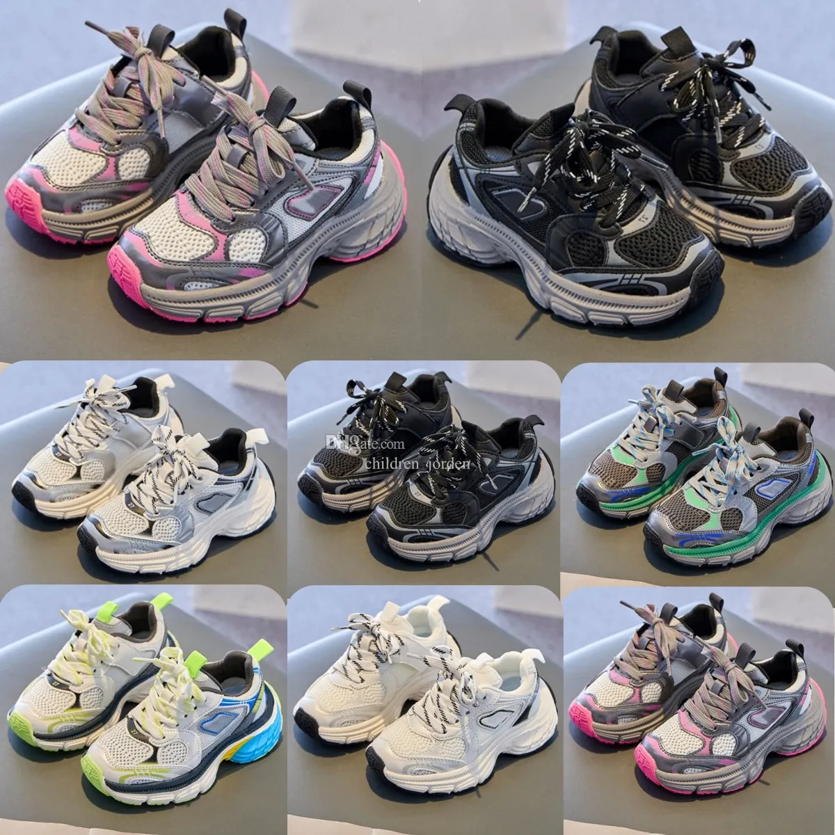Chaussures pour enfants Luxury 10xl Designer Retro Youth Shoes Childrens Bneakers pour tout-bassins Boys Filles Taille EUR 26-37