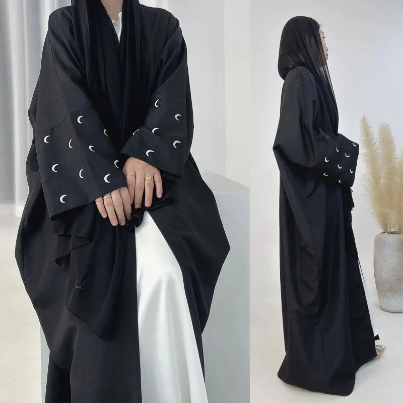 Ethnische Kleidung Abaya 2024 Dubai Stickerei elegante Strickjacke Robe Muslim Mode Frauen Kleid Luxus Büro Dame lässig