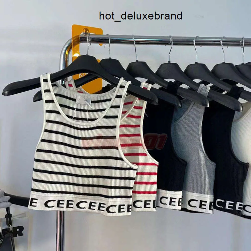 prada balmain burberry celine chanel miu miu loewe gucci fendi Вы Womens Tanktop Camis Designer Strickepulte Pullover T-Shirts Designer gestreifter Buchstaben Ärmeloses Tops Stric