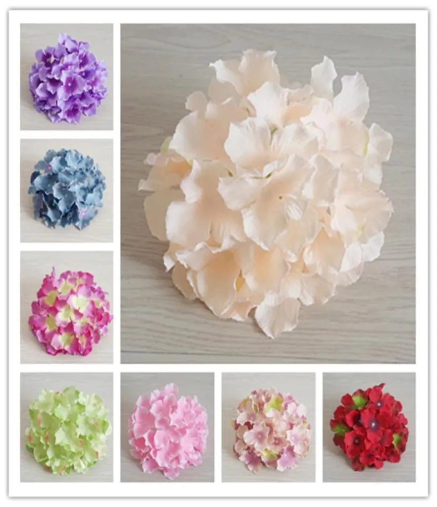 50pcs 20cm 20Colors Hortensia artificiel Hortensia Decorative Silk Flower Head for DIY Mur Wall Arch Background Décoration décoration ACCES5325994