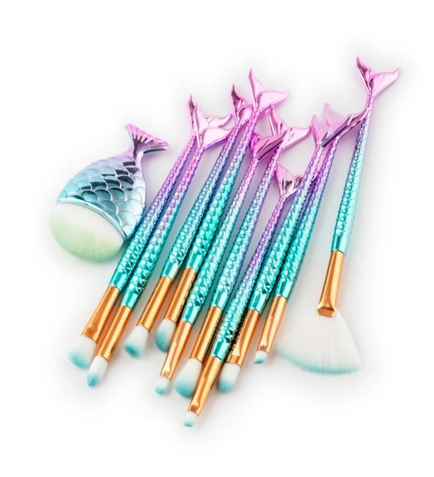 Unicorn Makeup Brushes Pincel de Maquiagem Cosmetics Foundation Powder Eyeshadow Eyelashes Contour Fishtail Make Up Brush Tools3873324