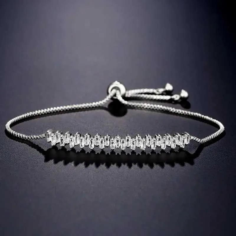 Bracelets de mariage Nouveaux bracelets de zircon carré géométrique à la mode pour les femmes de niche de créneau de niche