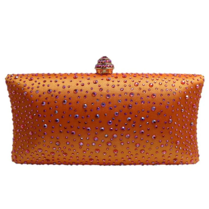 Orangenkristall Clutch Evening Clutch Bags für Frauenparty -Kristall -Abendbeutel und Schachtelkupplung schwarzes grünes lila graues Gold 210901 260r