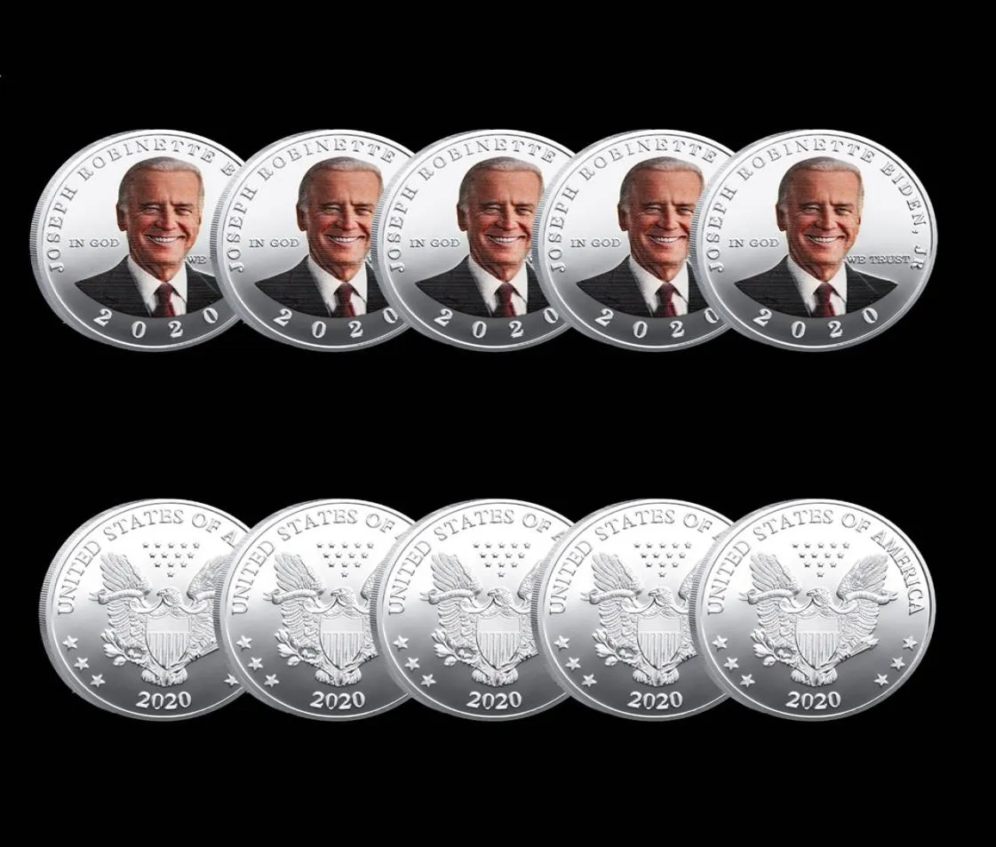 5pcs Joe Biden Badge Commémoratif Artisanat Flying Eagle Challenge Coin Silver plaqué Coins Collectibles7407801