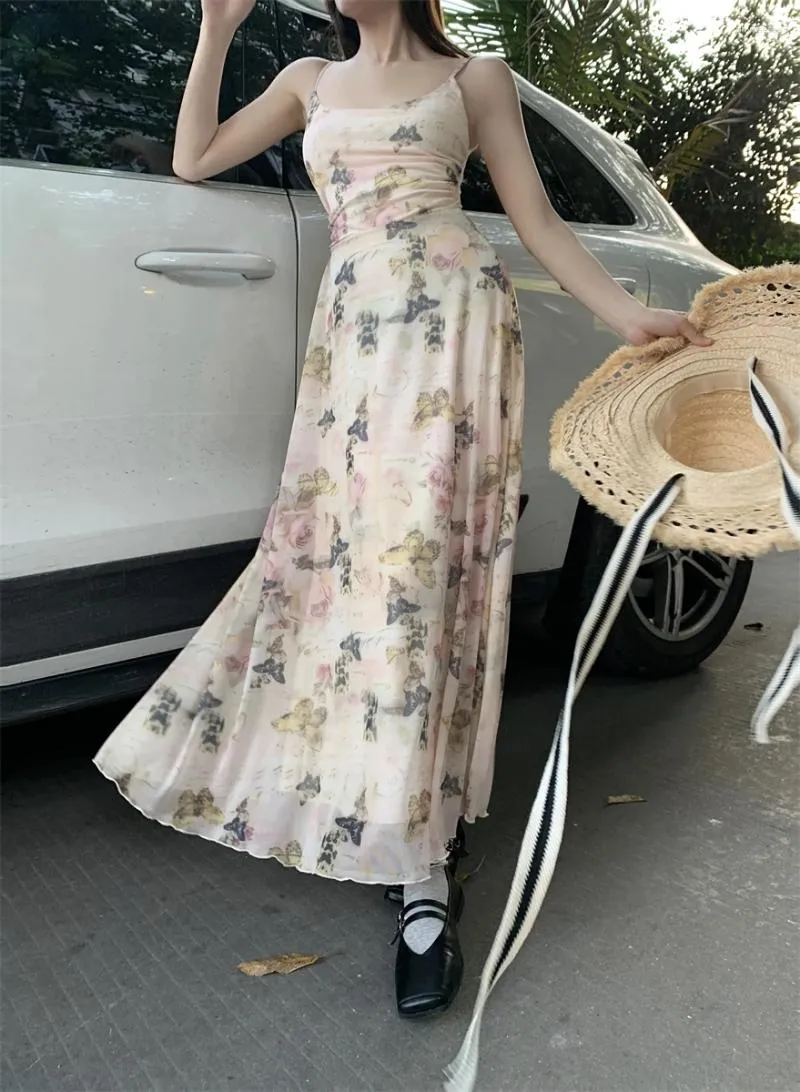 Vestidos informales 2024 Summer Slim Fit Tinting Tint Dress Protección solar Cárdigan de manga larga con falda para suspender para mujer