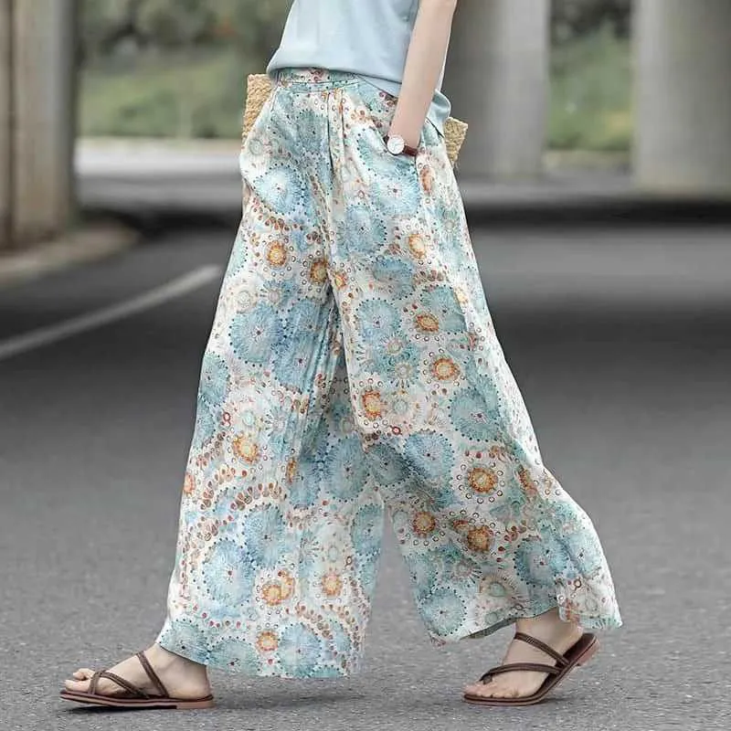 Baggy Capris Style Comfortable Wide Leg Capri Pants With Pockets