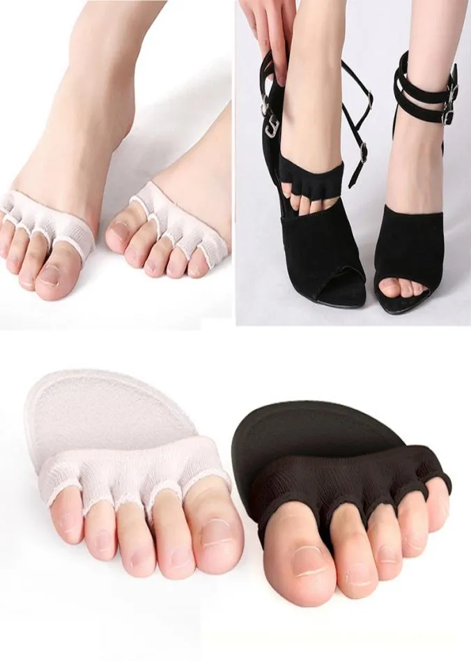 1pair 5 orteils Coton respirant Coton Sponge Half Semed Pads Cushion Metatarsal Doux Forefoot Support Massage Toe Toe Socks5297666