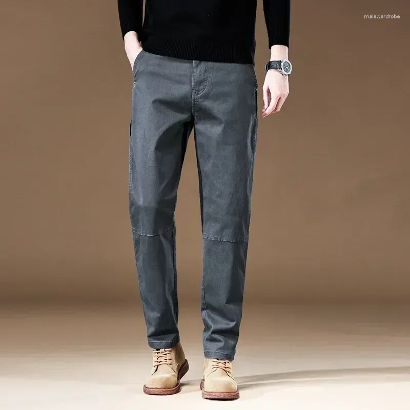 Pantalon pour hommes Vêtements 2024 Cargo 97% Coton Couleur solide Couleur de travail Pant décontracté pantalon coréen pantalon de jogger coréen
