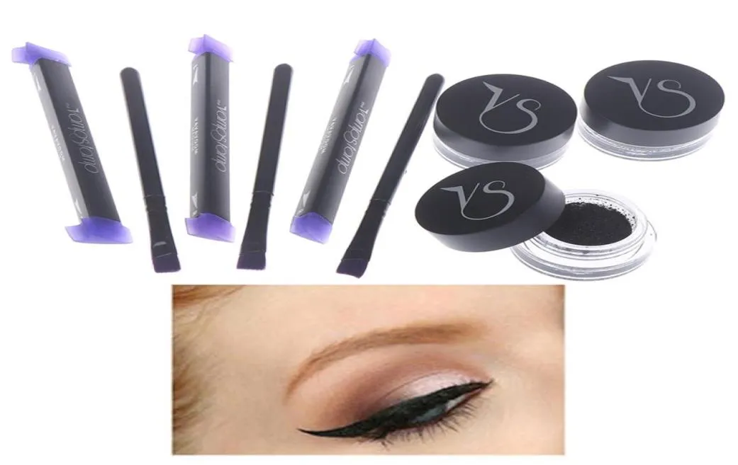 Eyeliner Set 1 Brownblack Gel Stamp Eyeliner Eyeliner Eyeliner étanche Smudeproof Cosmetic Set Eye Liner Kit in Eye Makeup9616672