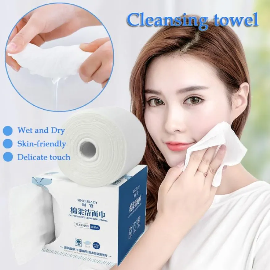 Travel Cotton Disposable Wash Towel Soft Clean Beauty Towel Uncompressed Wet and Dry Roll Paper Cleansing Towels 2020 234Z