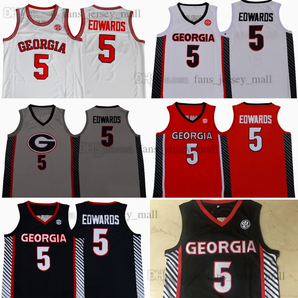 Genähte NCAA Georgia Anthony 5 Edwards Basketball Trikot