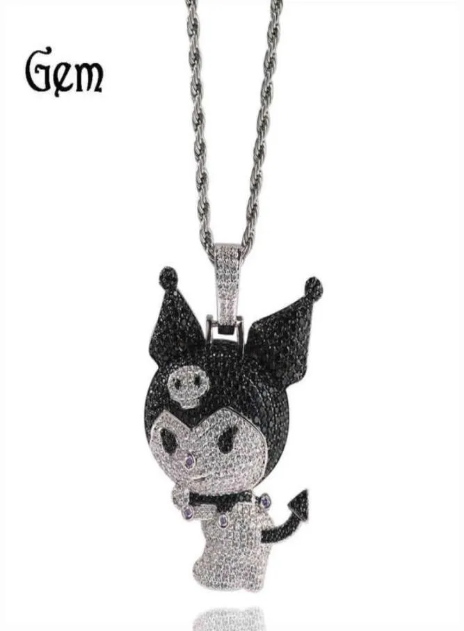 Gu Meng039s New Zircon Little Devil Kuromi Kulomi Cartoon Pendant Necklaceパーソナライズされた汎用性のあるdighNecklace11942511016015