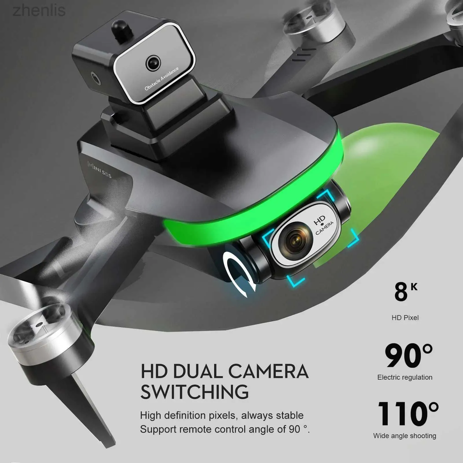 Mini helicopter drone with 4K camera, 8K HD video, obstacle avoidance