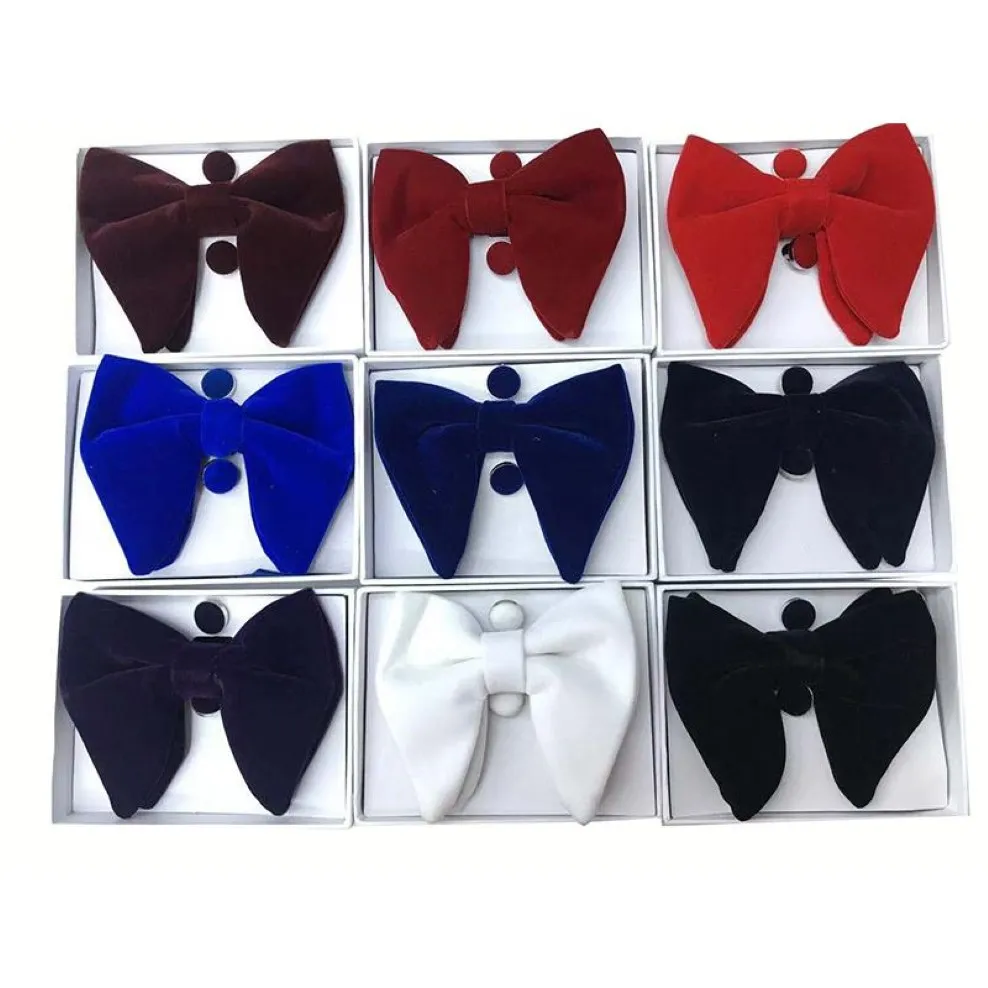 Fashion High-Dend Print Ribbon Bow Ties for Men Suits Coll Collier Bow Ties Cuff Links Pocket Pocket Toule 3 Pieces Set 223L