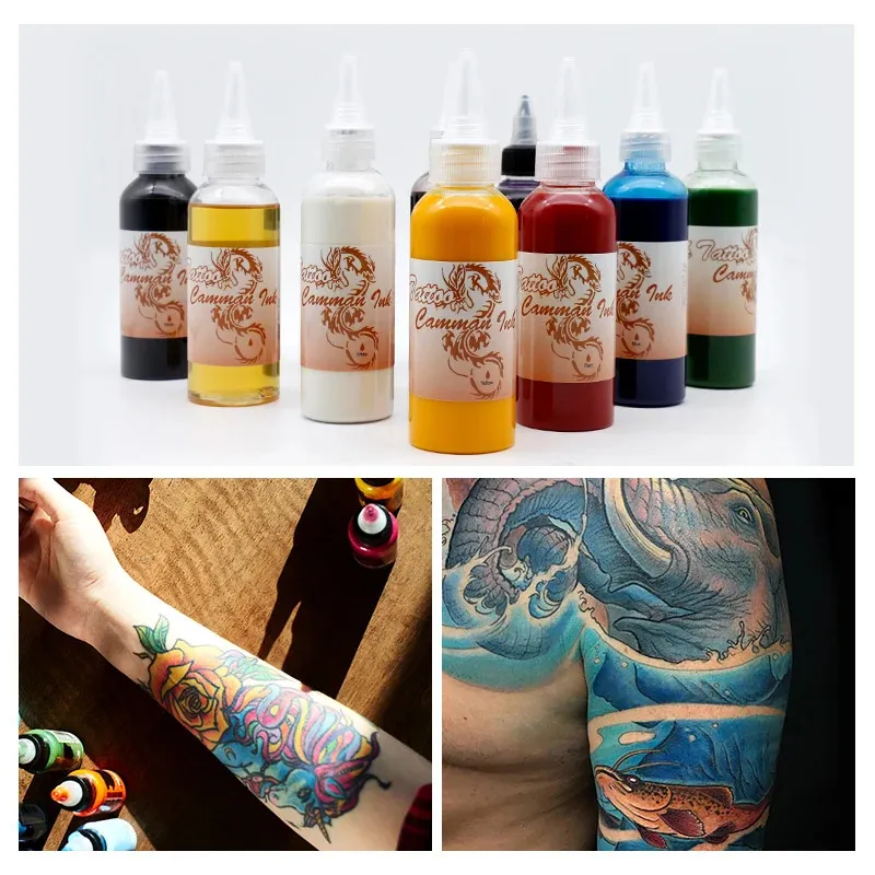 100 ml tatouages ​​temporaires encre semi-permanent aérographe fausse encre commune pour le corps art brillant teinte peinture beauté maquillage pigment fournit 240423