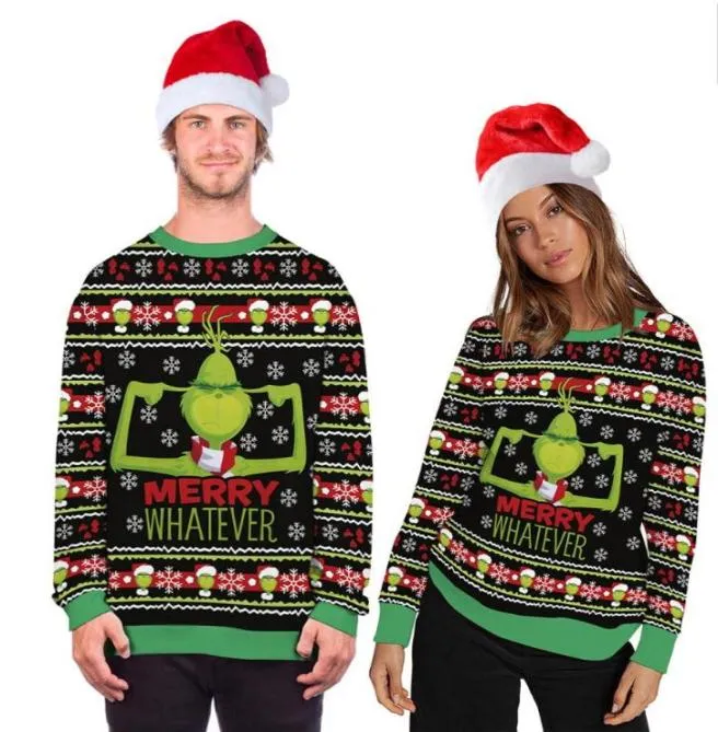 Men039s Pontaux Unisexe Christmas Costume Cartoon Animation 3D Digital Fashion Longsleeved Cabinage Ugly Sweater384698774723