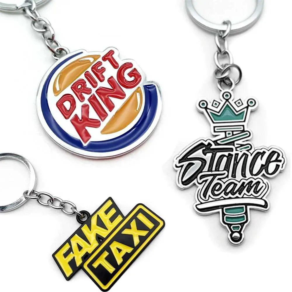 Keychains Lanyards Metal 3D Car Tuning Parts Keyring Double-Sided ...