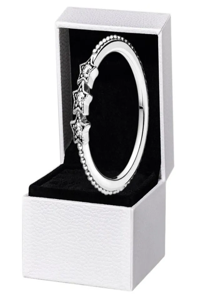 Autentic Sterling Silver Celestial Stars Ring Women Girls Wedding Gift Jewelry for CZ Diamond Love Rings com Box7624260 original