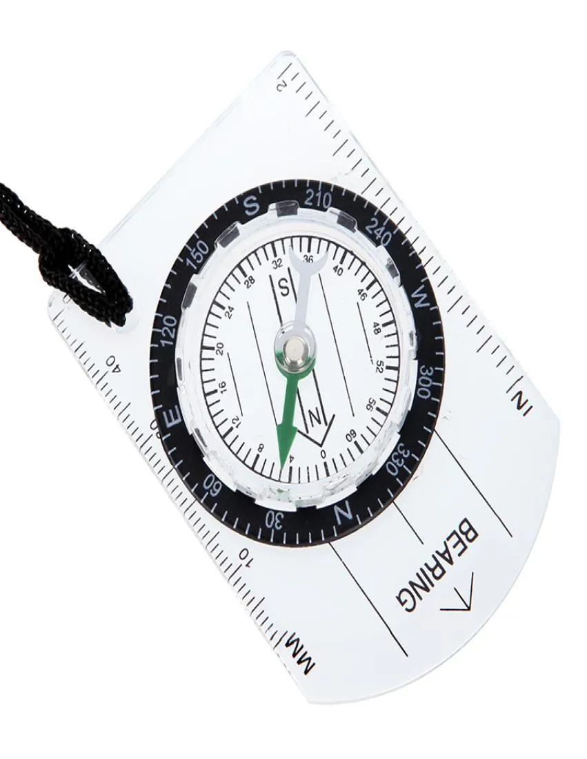 Mini Military Compass Map Scale Ruler Outdoor Camping Vandring Cykling Compass Geological Basplate Compass med Scout Lanyard5981531