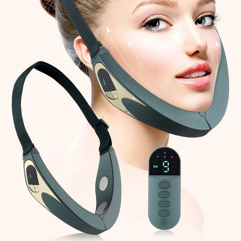 Home Beauty Instrument Electric V-formad ansiktsmassager för att lyfta nackrynkor Värmning Double Chin Plastikkirurgi och skönhetsinstrument Q240508