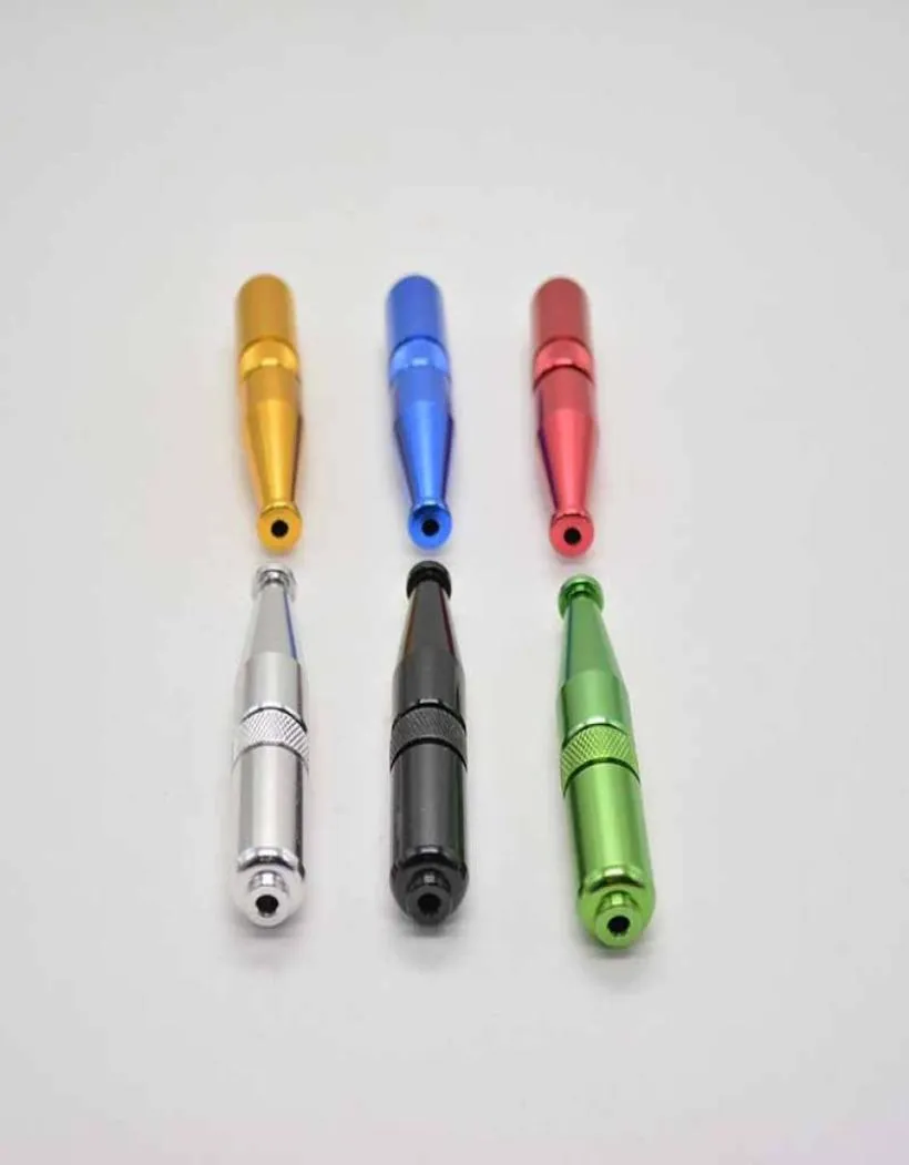 69 mm Zepplin Torpedo Shape Metal Fumer Pipe Fumer Aluminium Tobacco Cigarette Filtre à main Funny Pipes 5 Couleurs ACCESSOIRES2526465