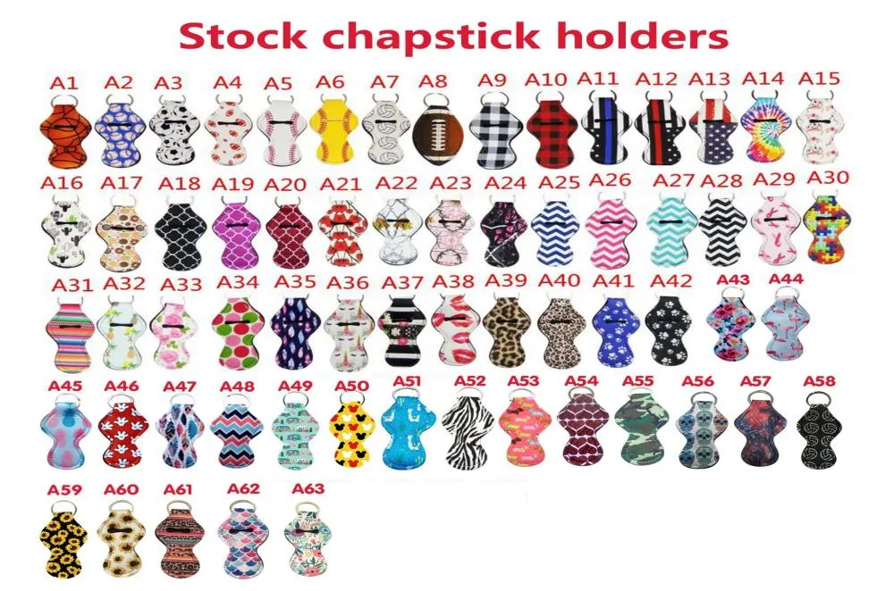 NOPSTICK NOPSTICK NEOPSTICK KeECHAINS 63PCS BULK Lipstick Holder Keychains Capstick Course Holder le cadeau pour l'anniversaire Chris5560741